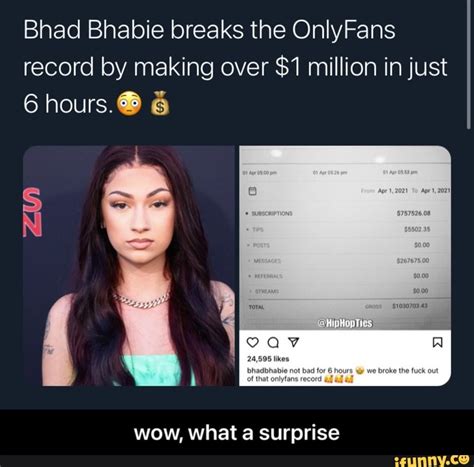 bhad baby onlyfans|Bhad Bhabie Breaks OnlyFans Record: Earns $1 Million in Six。